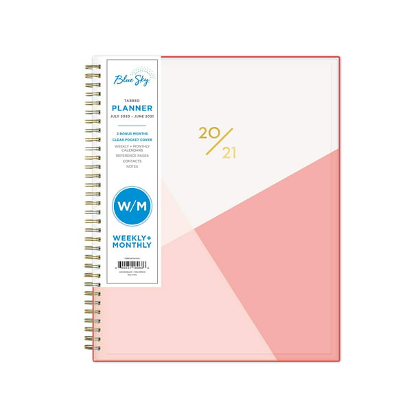 Blue Sky 2020-2021 Academic Year Weekly & Monthly Planner Flexible Cover Twin...